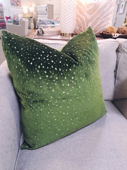 Parsley Green Velvet Pillow Cover