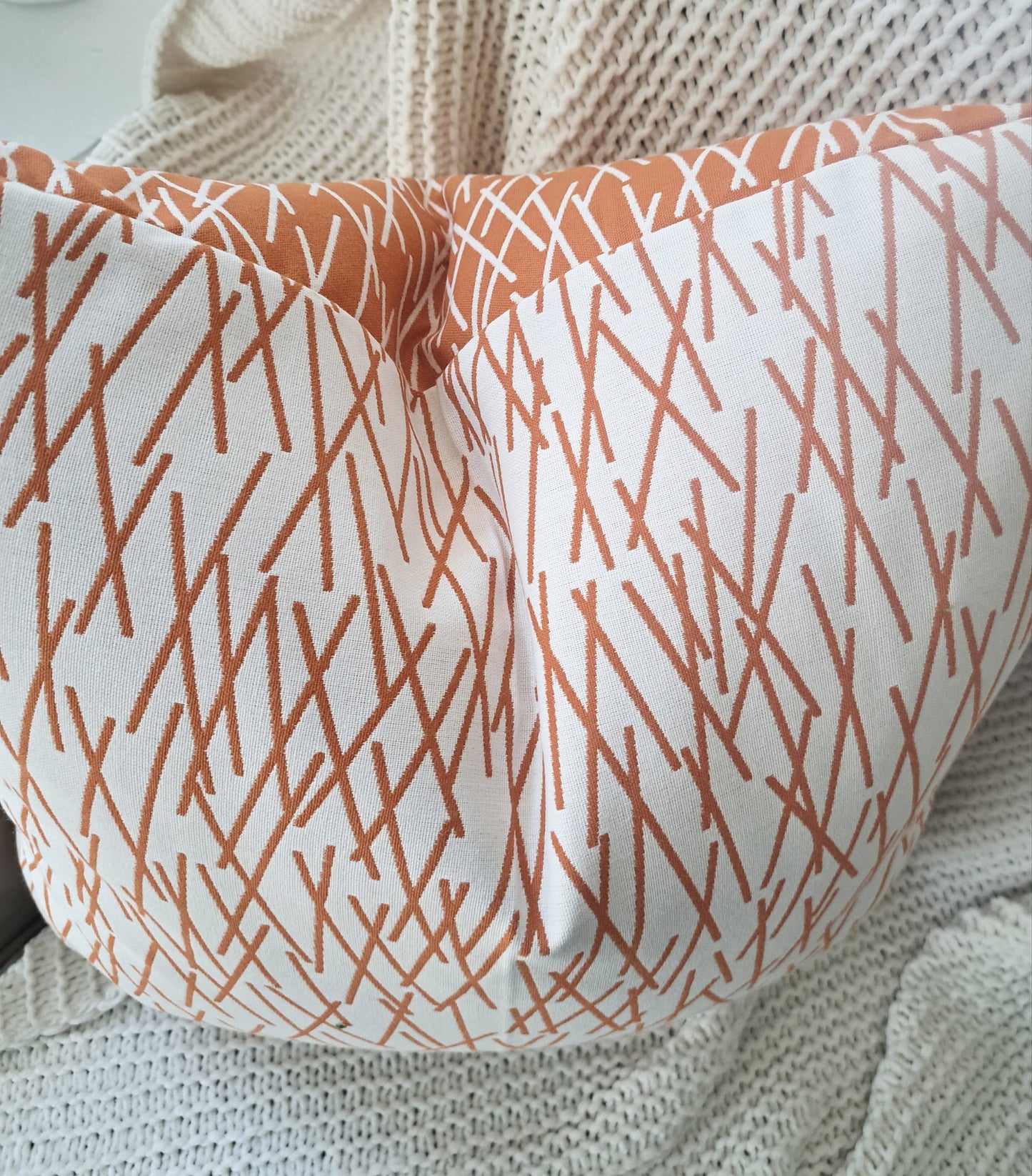 Orange and White Chopsticks Pillow Cover