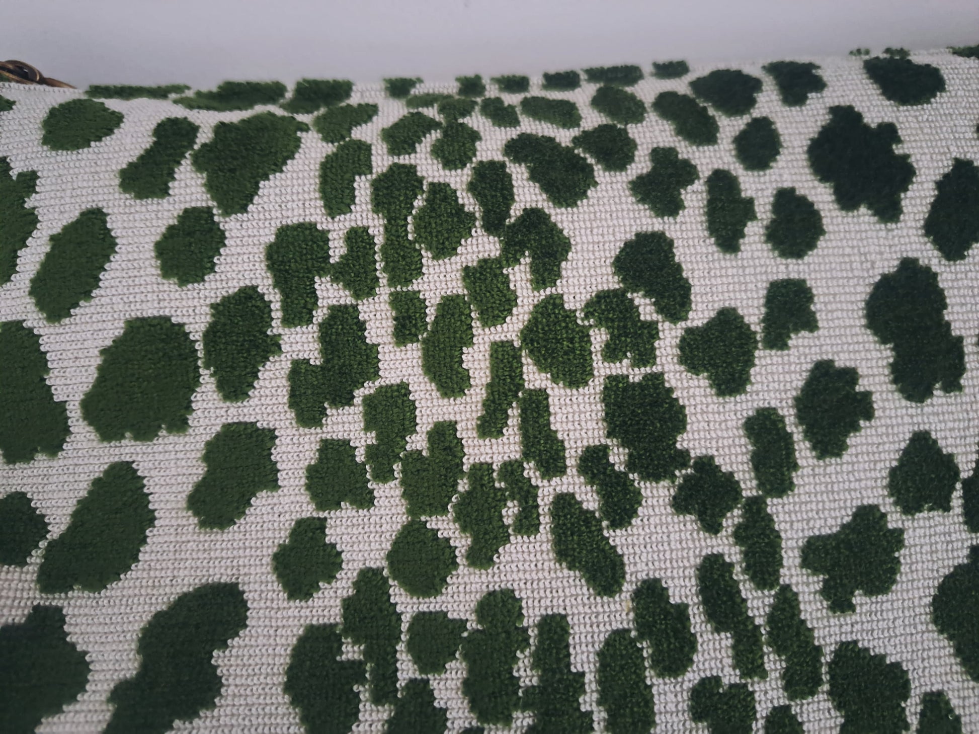 Velvet Green Leapard Print Clutch Bag