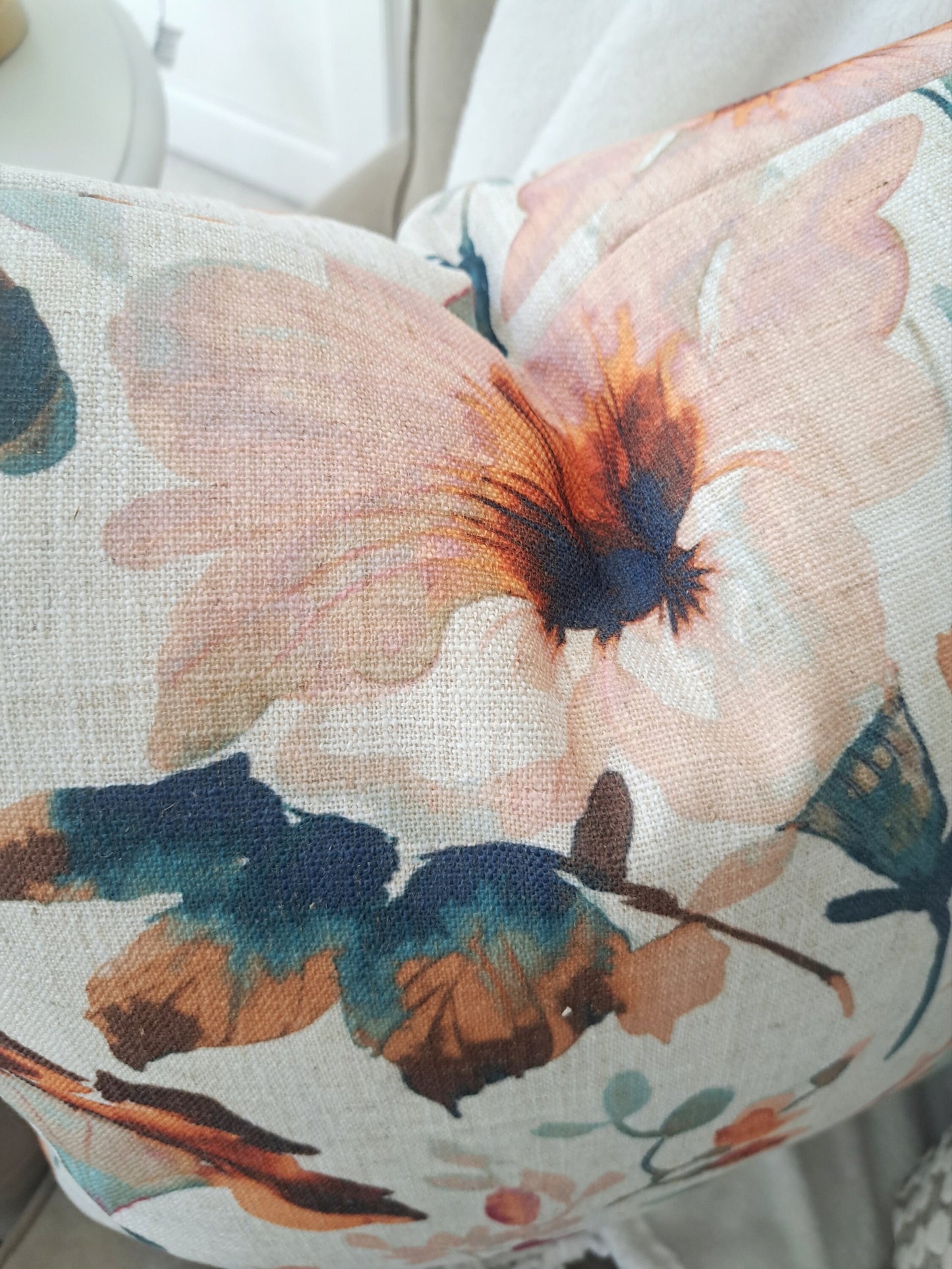 Spring Floral Linen Pillow Cover