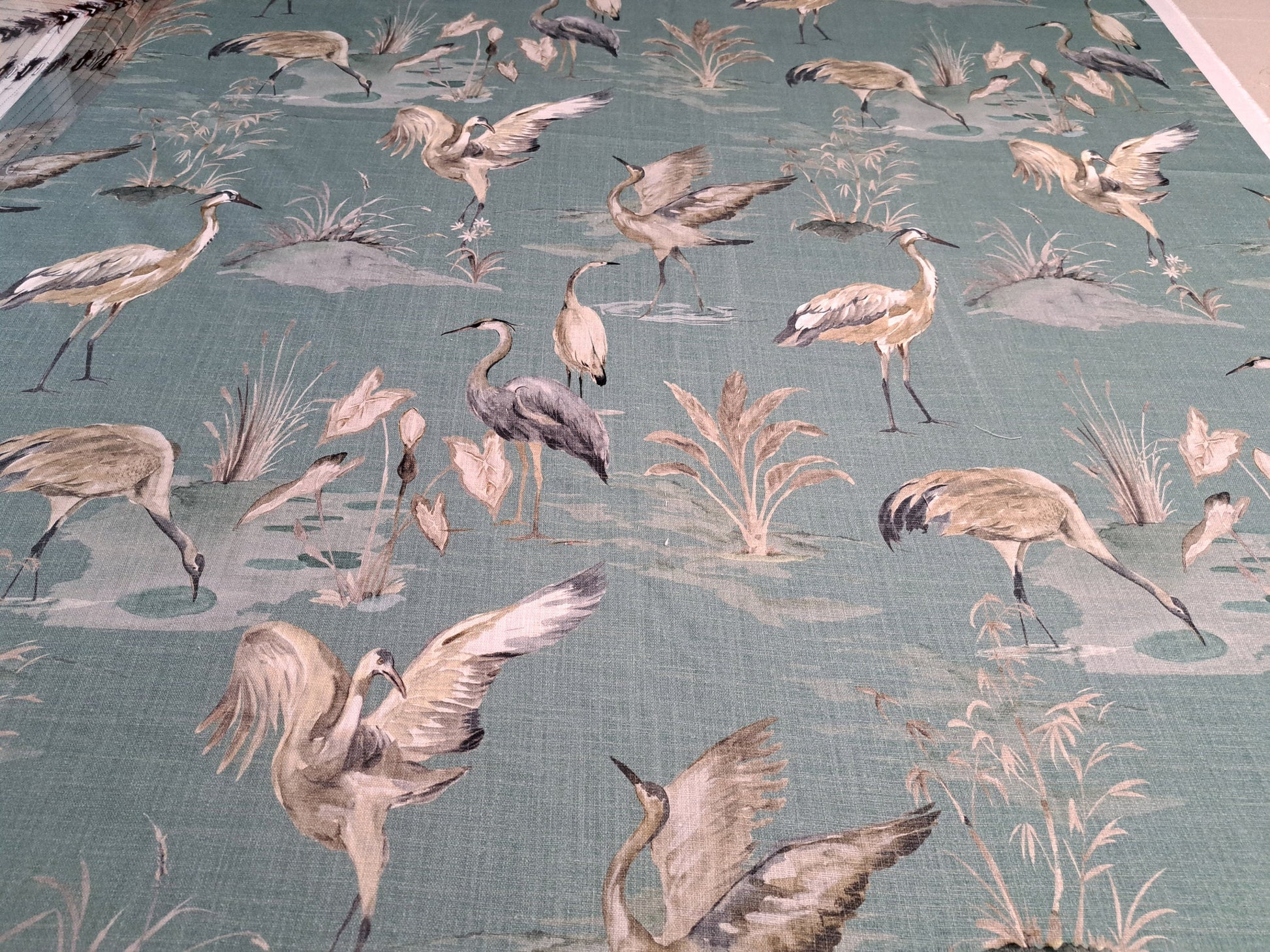 Heron and Seagrass Print Pillow Cover