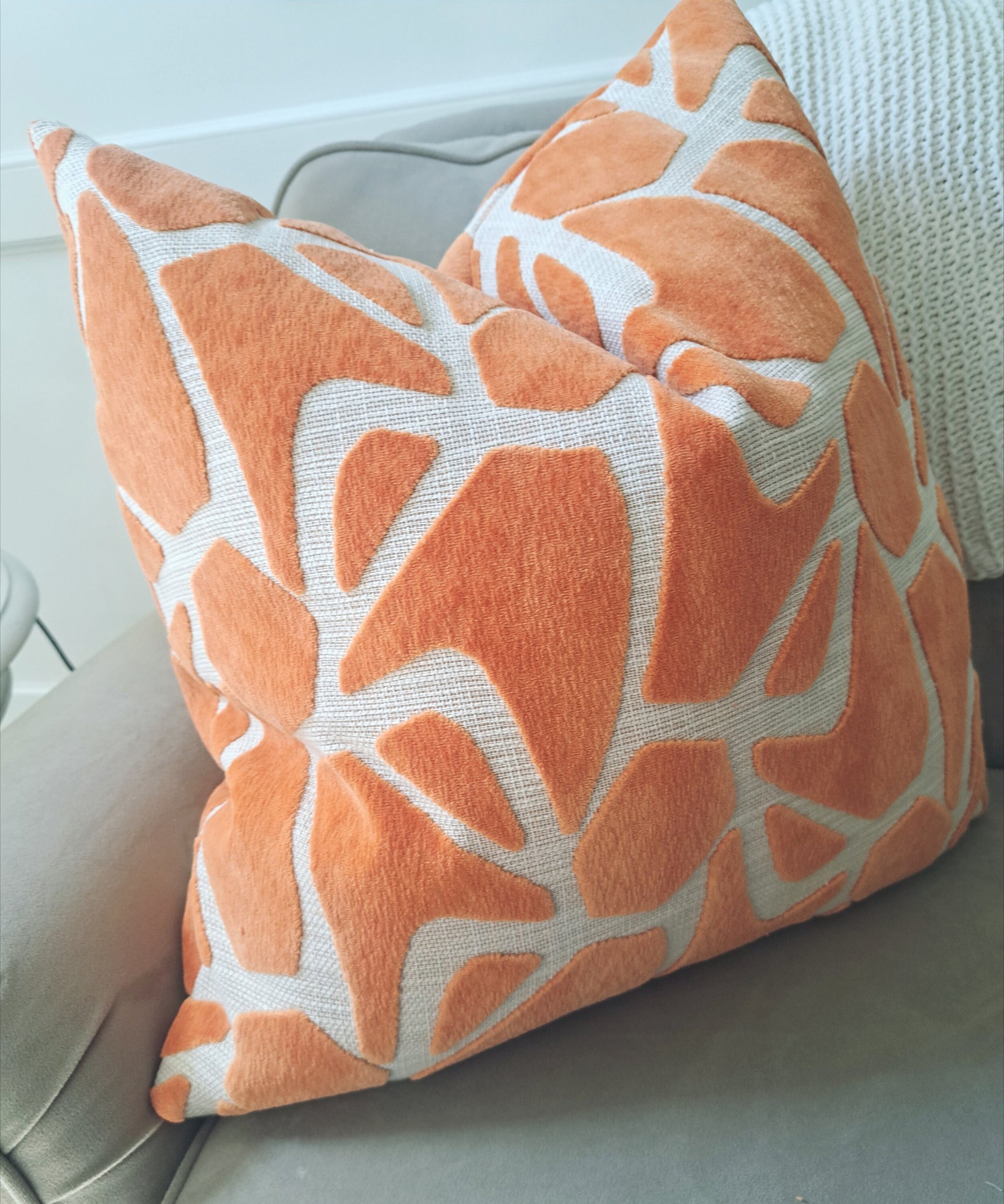 Bright Orange Velvet Pillow Cover