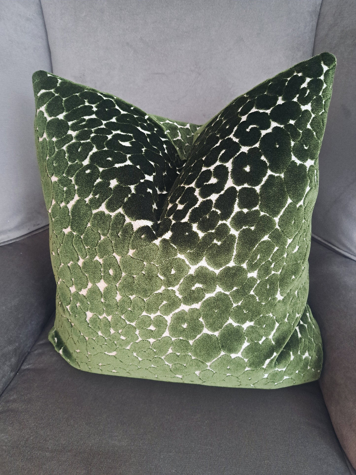 Deep Green Leapard Print velvet Pillow Cover