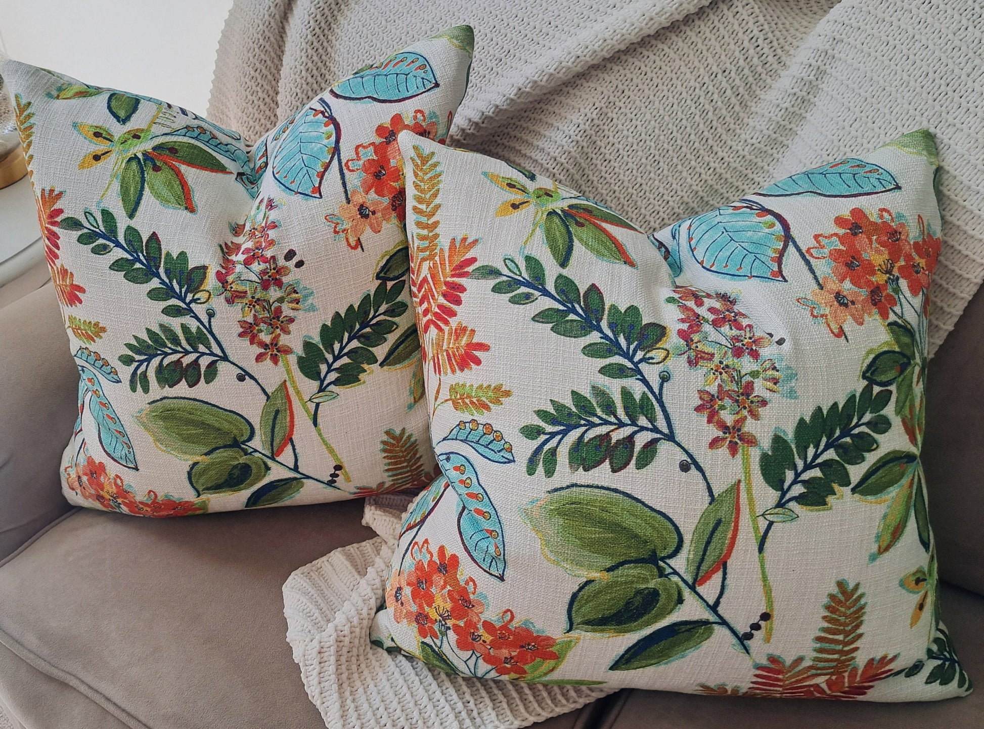 Summer Breeze Floral Linen Pillow Cover