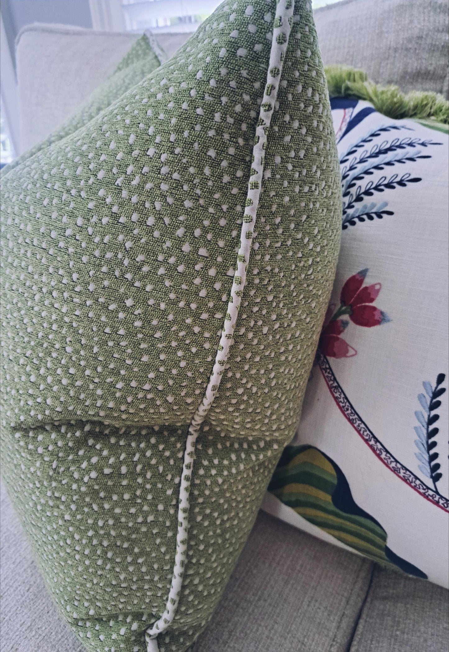 Galaxy Spring Green Dot Pillow Cover