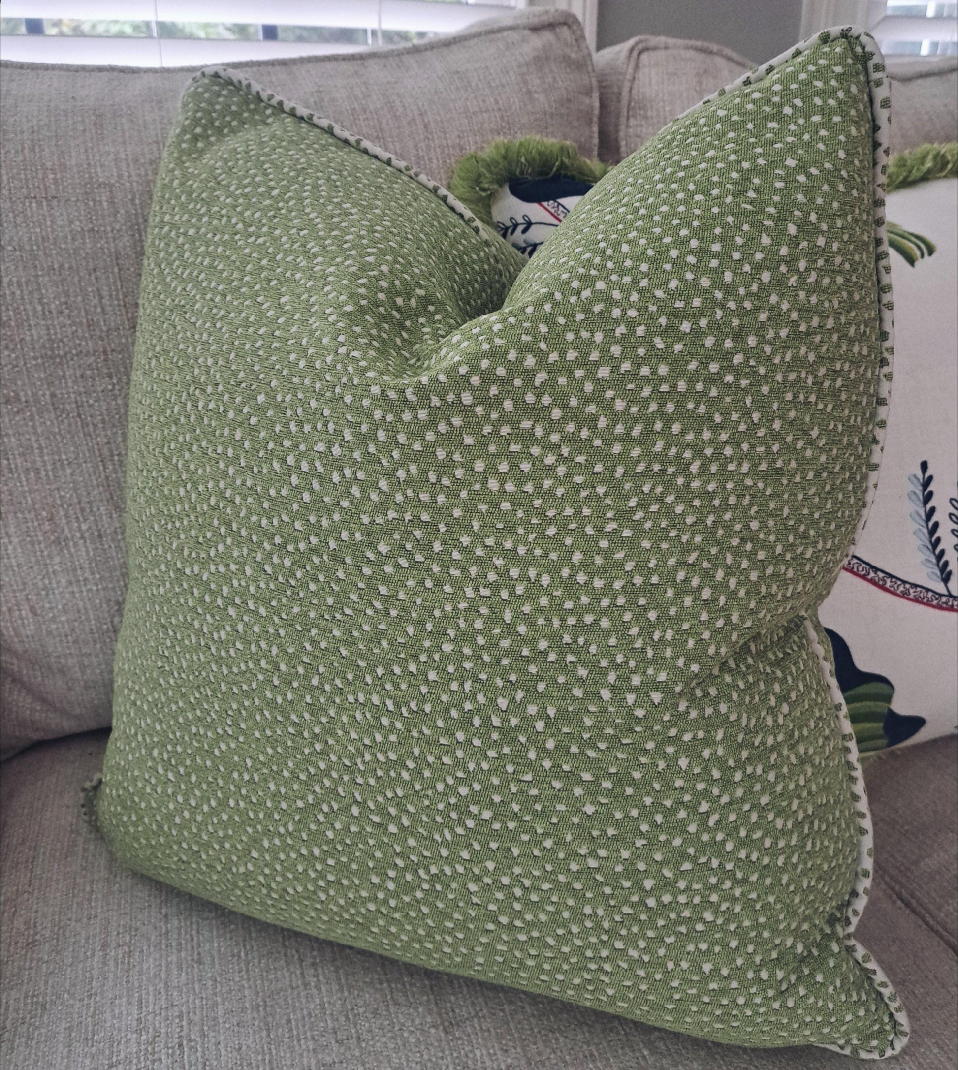 Galaxy Spring Green Dot Pillow Cover