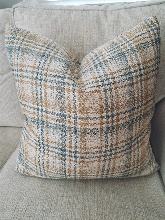 Hamilton Mattson Woven Plaid Mineral Pillow Cover