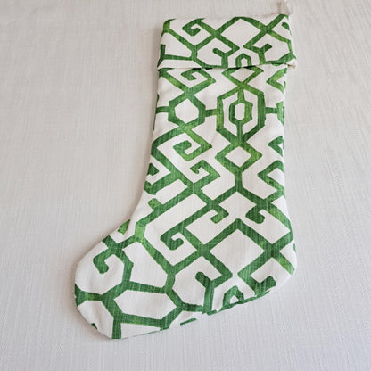 Green and White Christmas Stocking