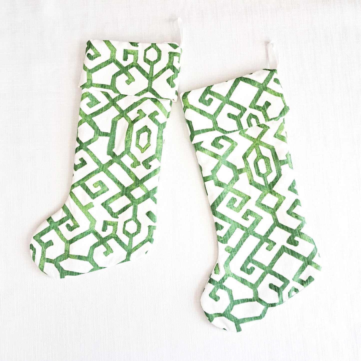 Green and White Christmas Stocking