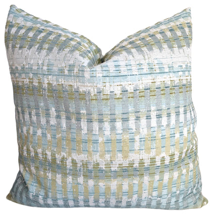 Everglade Aqua Blue Print Pillow Cover