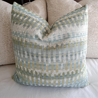 Everglade Aqua Blue Print Pillow Cover