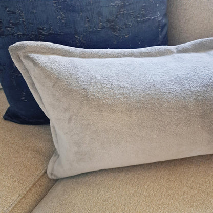 Bernina Blue Grey Stripe Velvet Pillow Cover