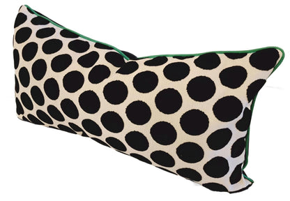 Jet Black White Spots Velvet Pillow Cover