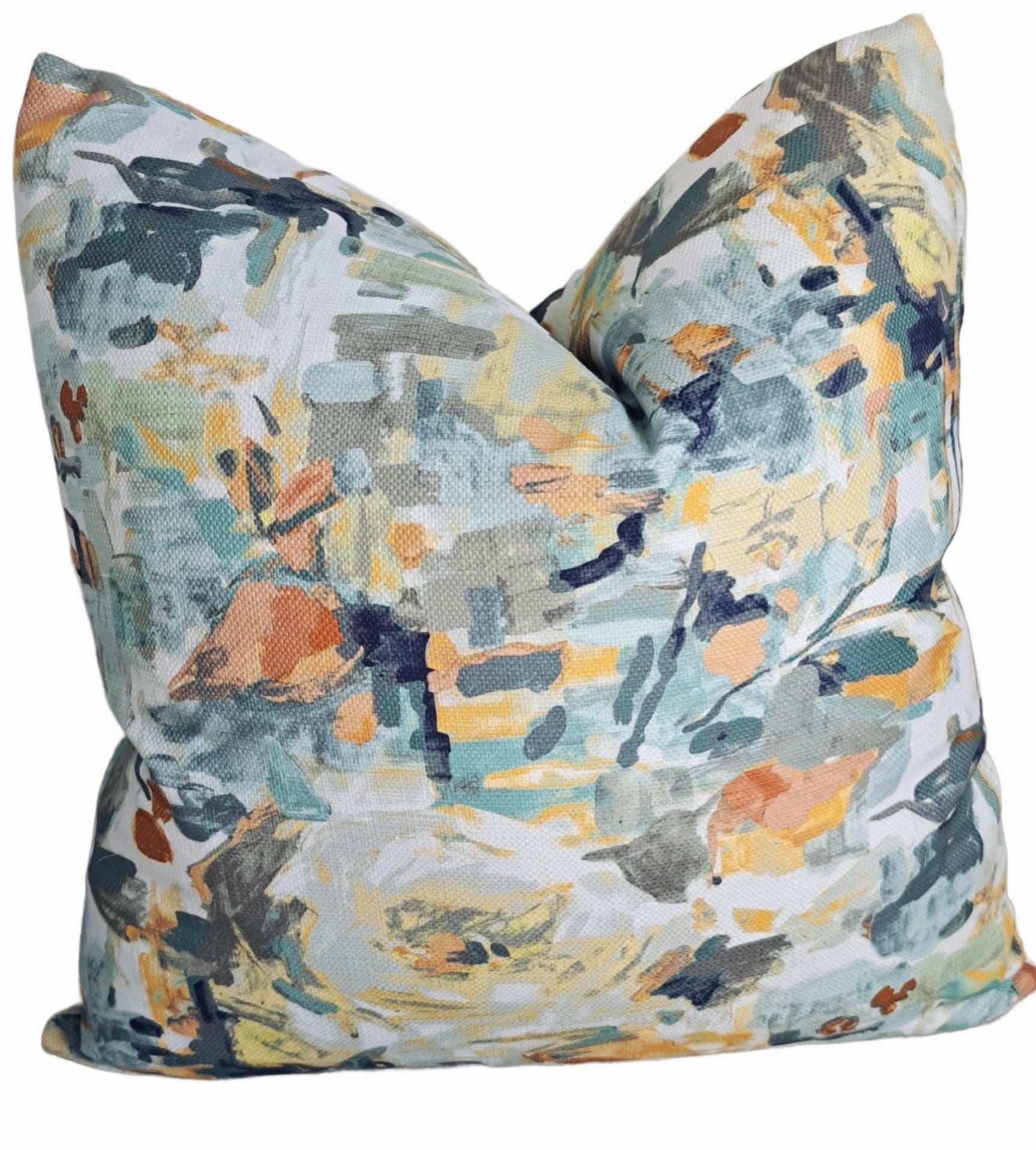 Rezzori Abstract Floral Blues Pillow Cover