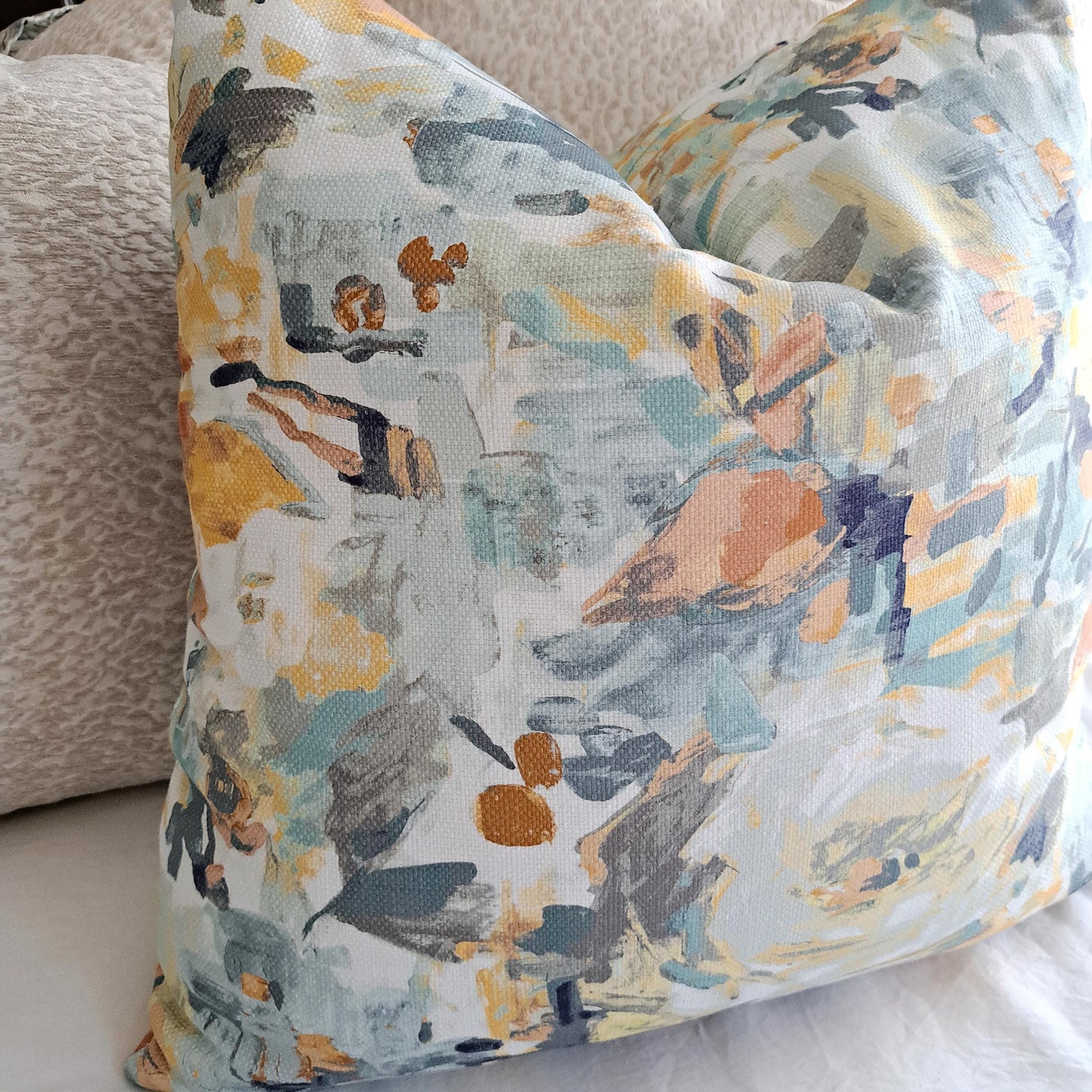 Rezzori Abstract Floral Blues Pillow Cover