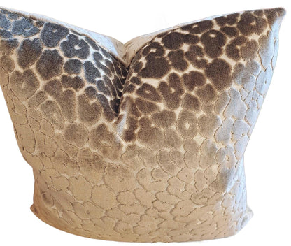 Grey Brown Leapard Print velvet Pillow Cover