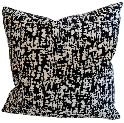 Black and Cream Chenille Pillow Cover