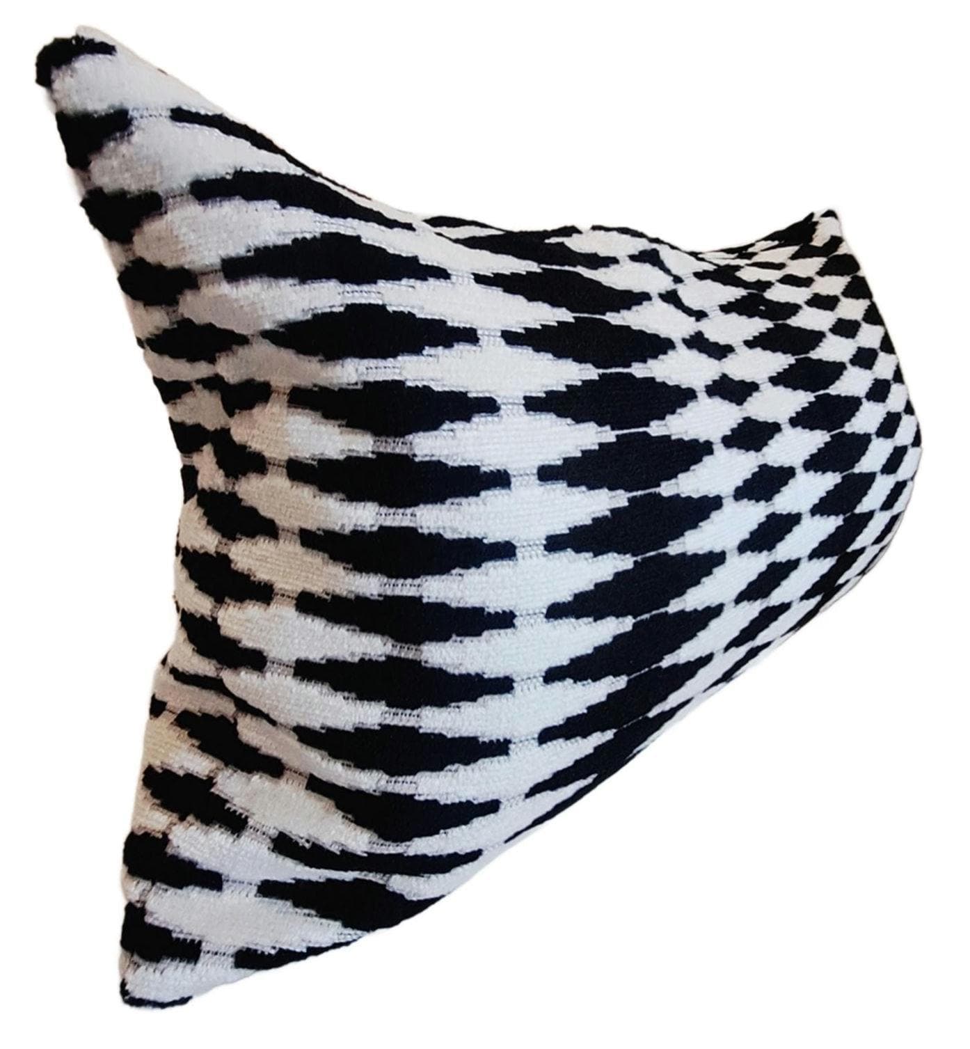 Black and White Backgammon Pattern Velvet Pillow Cover