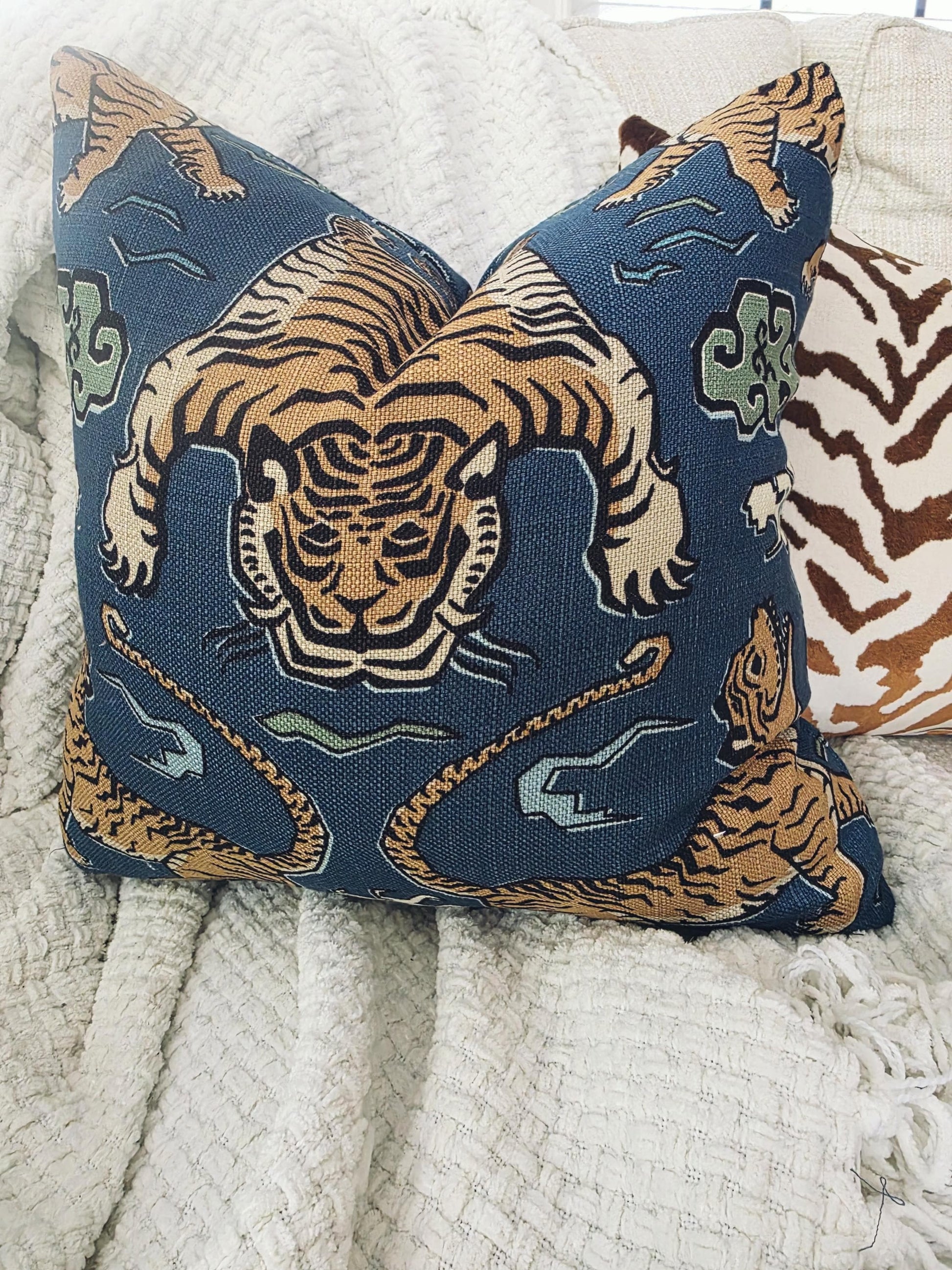 Tiger Republic Denim Blue Pillow Cover