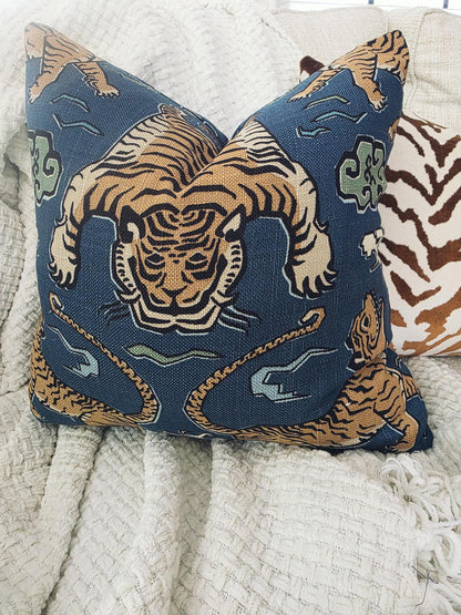 Tiger Republic Denim Blue Pillow Cover