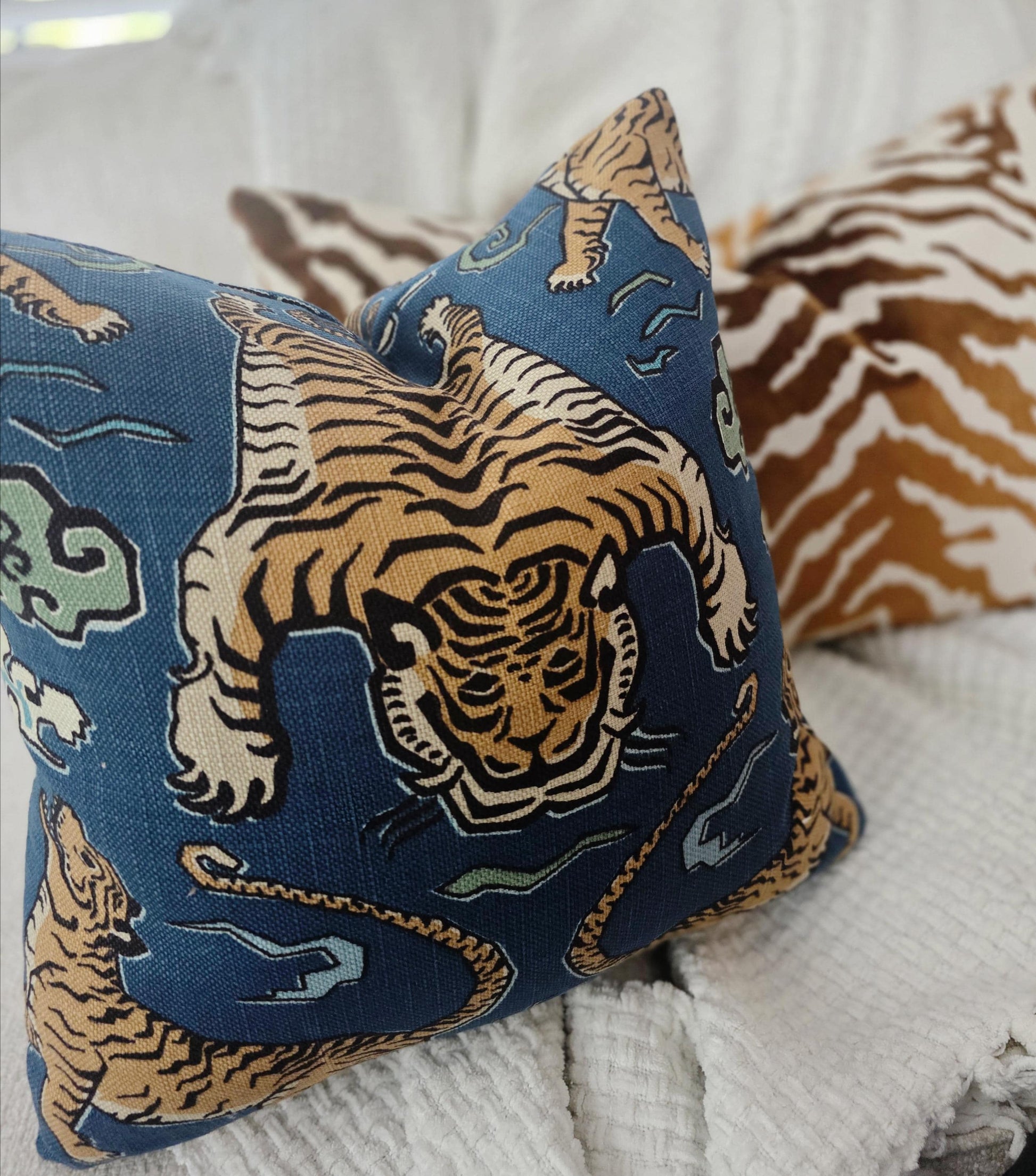 Tiger Republic Denim Blue Pillow Cover