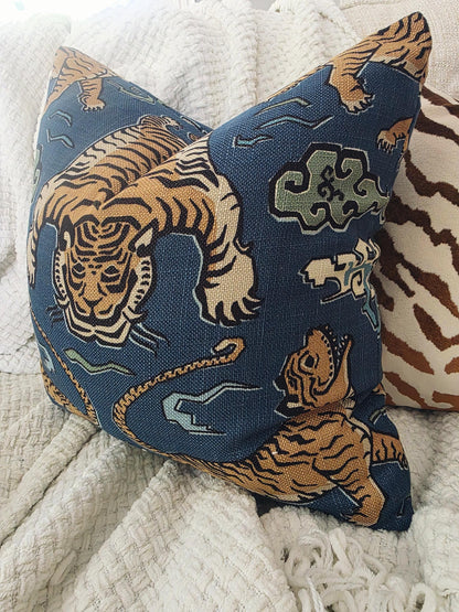 Tiger Republic Denim Blue Pillow Cover