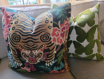 Slate and Teal Tiger Eye Pillow Cover