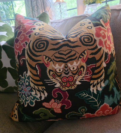 Slate and Teal Tiger Eye Pillow Cover