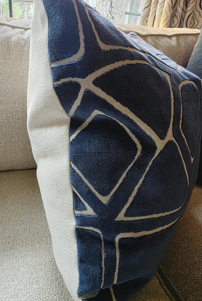 Mural Velvet Oceana Blue Pillow Cover