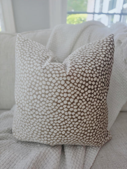 Cream Animal Print Dot Pillow Cover