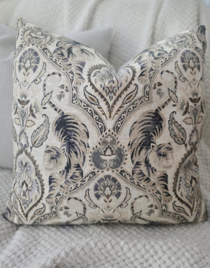 Twin Tigers Hemp and Grey Pillow Cover