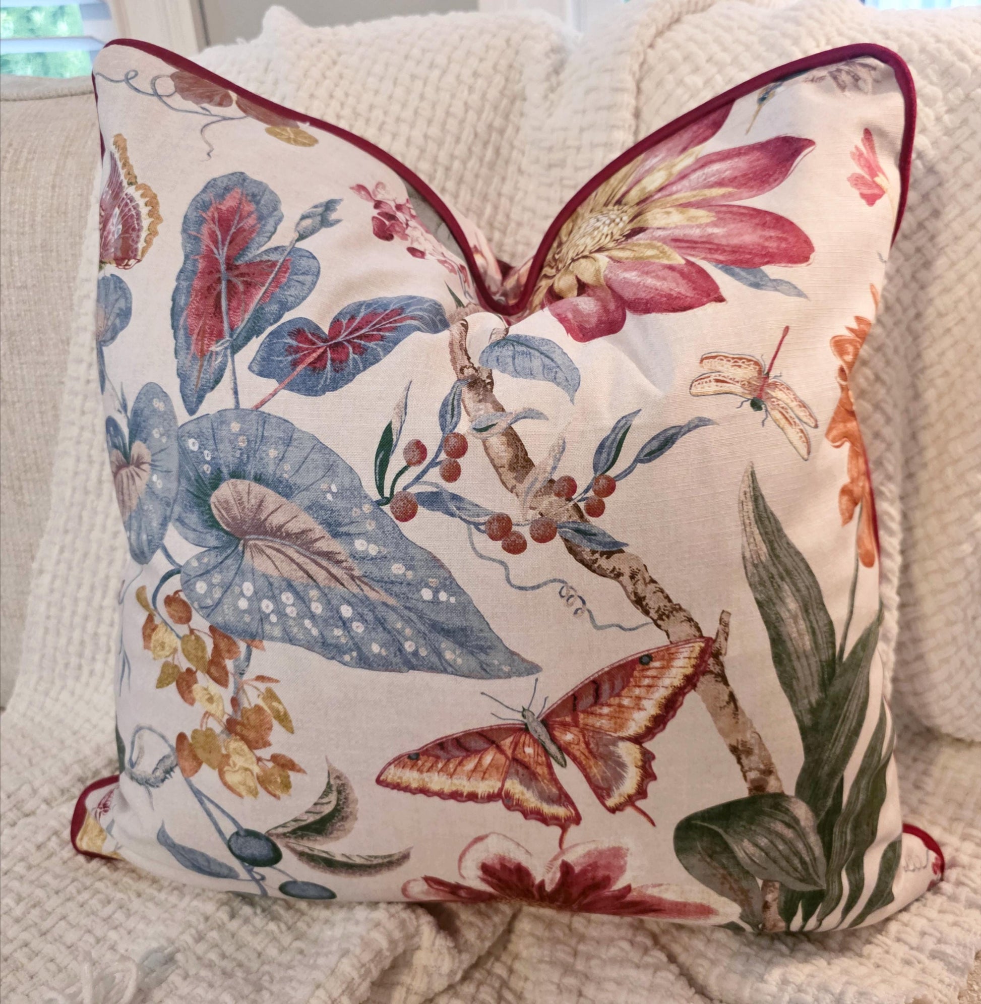 Deep Tones Floral Pillow Cover