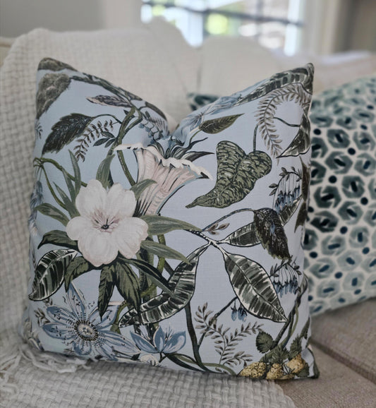 Rosabella Spa and Green Floral Pillow Cover