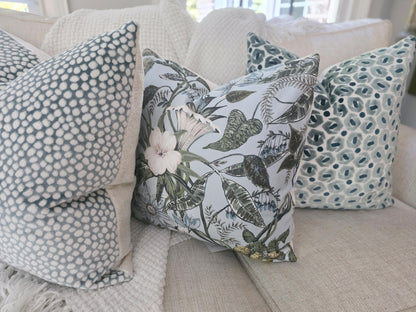 Rosabella Spa and Green Floral Pillow Cover