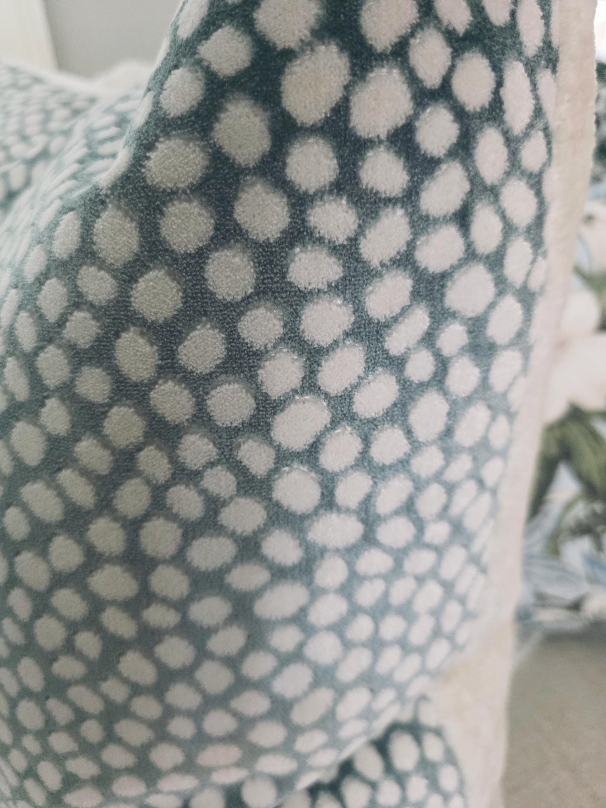 Torrey Sky Blue Animal Print Dot Pillow Cover
